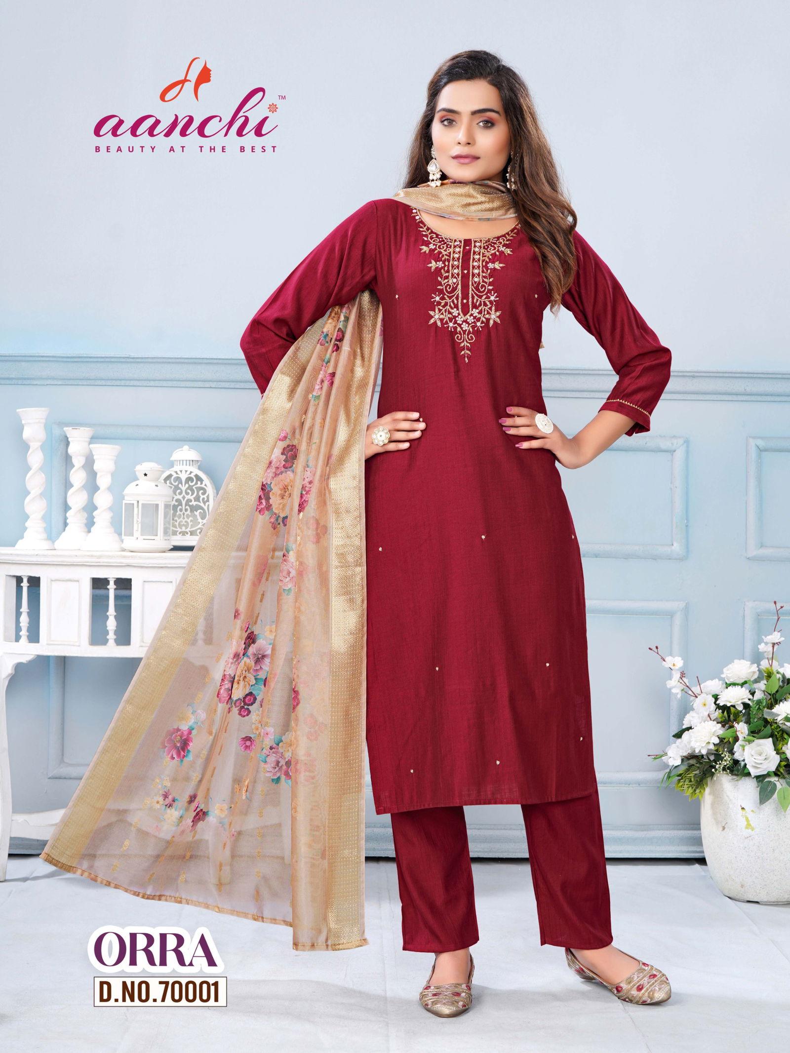 Orra By Aanchi Handwork Designer Kurti With Bottom Dupatta Wholesale Price In Surat